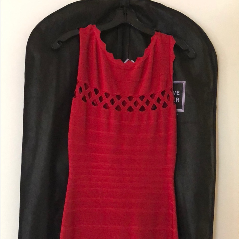 Herve Leger Red Evening Gown